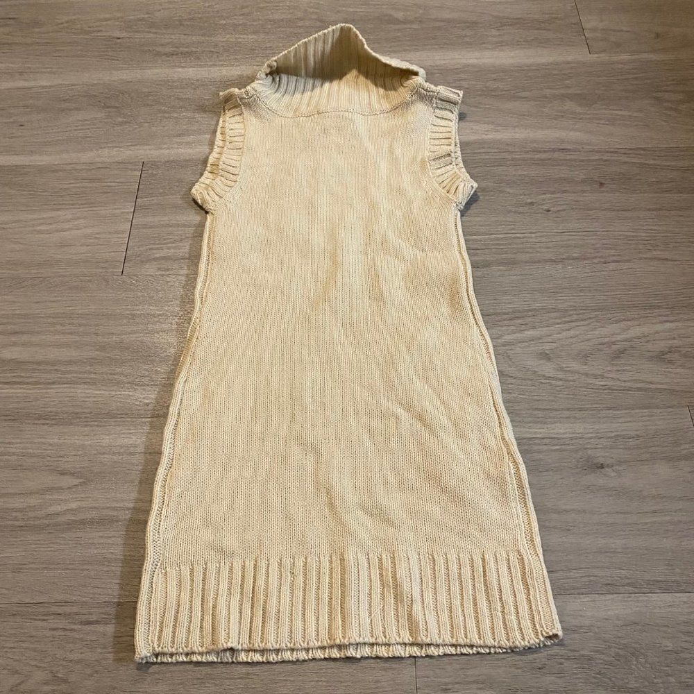 Blue Heart kid's tan knit sleeveless pullover sweater size small